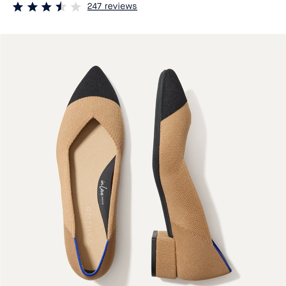 Rothy's Women's Tan and Black Flats